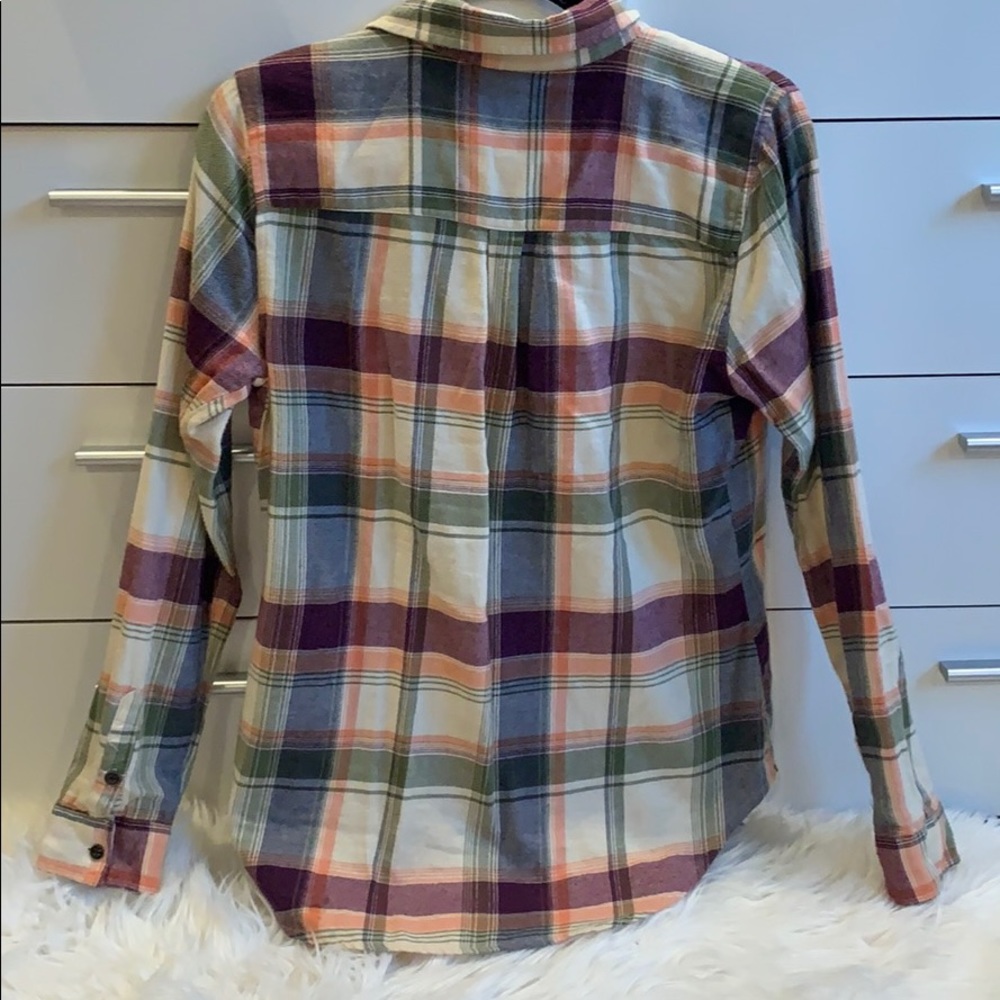 Bke Multi-Color Button Up Flannel Top - image 4